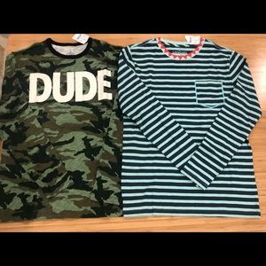 Crewcuts Long Sleeve T-Shirts Blue & Camo Sz 14